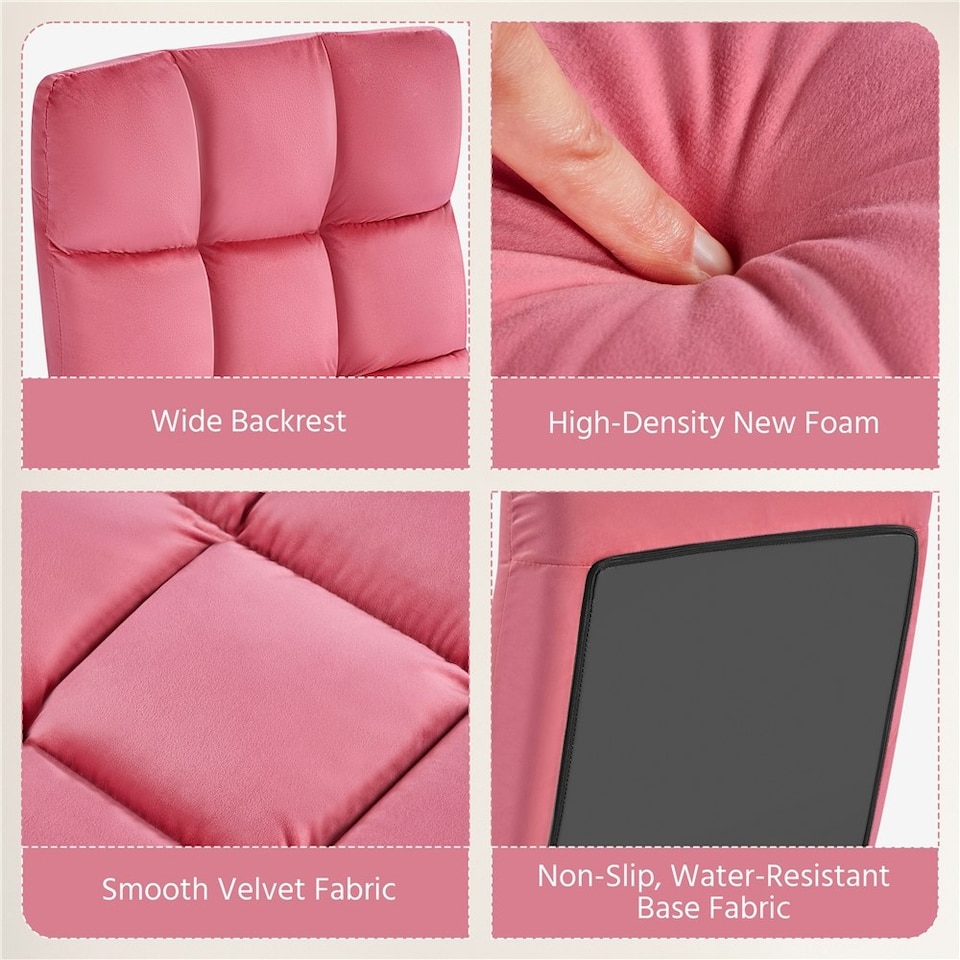 image 1 of Yaheetech Lazy Sleeper Recliner with 14 Adjustable Positions and Backrest Pink