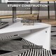 image 6 of HOMCOM Coffee Table with Storage, 2-Tier Centre Table, Modern Living Room Table with Open Shelf and Aluminium Poles, White | White