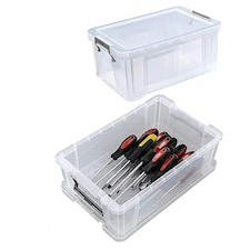 3 x 10 Litres Multipurpose Strong Reinforced Clear Snap Closure Storage Containers With Lids & Handles Clear