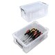image 1 of 3 x 10 Litres Multipurpose Strong Reinforced Clear Snap Closure Storage Containers With Lids & Handles Clear