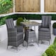 image 3 of Savannah Square Rattan Garden Bistro Table and Chairs Set 2 Seater | Grey | Grey