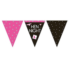 Creative Party Paper Triangle Hen Night Bunting - Pink/Black - One Size