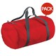 image 1 of BagBase Packaway Barrel Bag / Duffle Water Resistant Travel Bag (32 Litres) (Pack of 2) - Classic red - One Size | Red | One Size