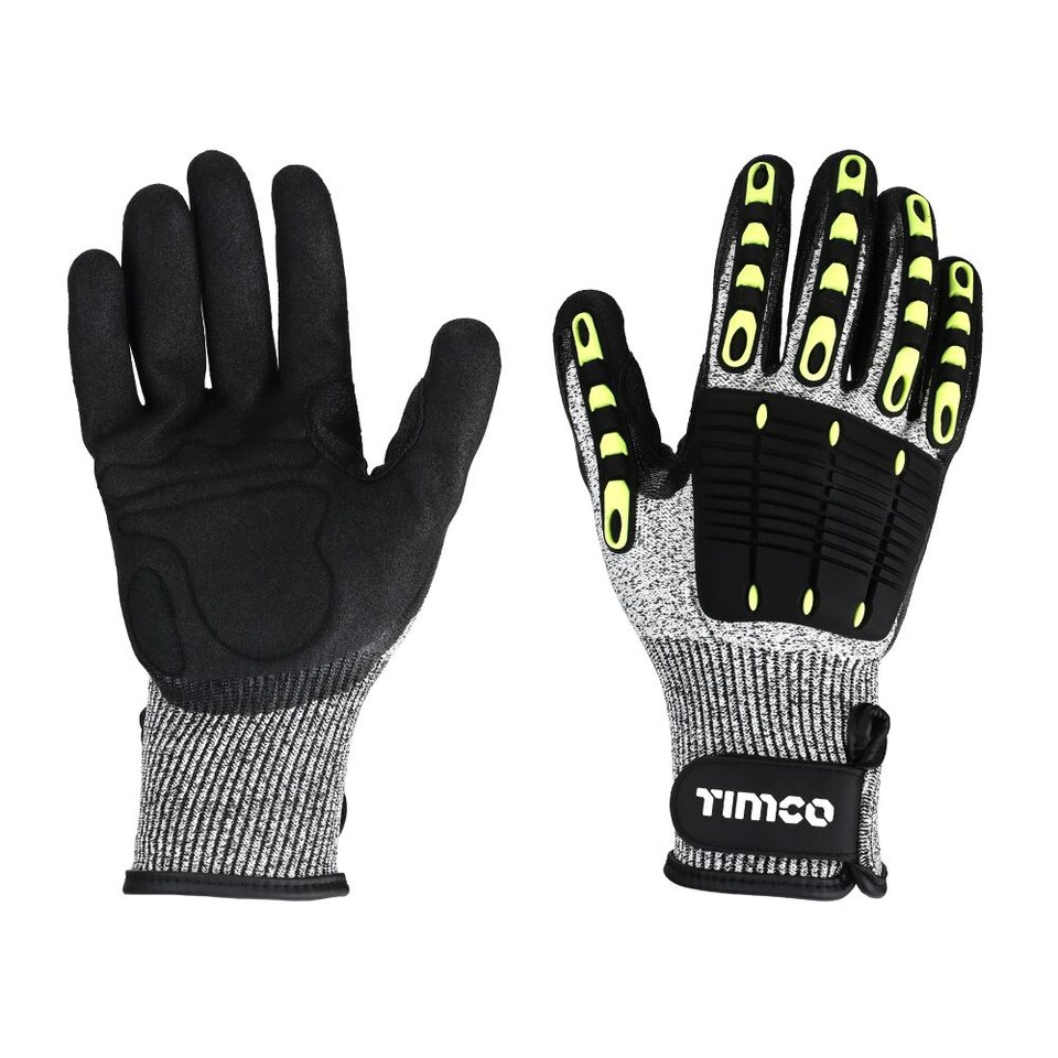 image 1 of Timco - Impact Cut Glove - Sandy Nitrile Coated HPPE Fibre and Glass Fibre Gloves with TPR Pads (Size Medium - 1 Each)