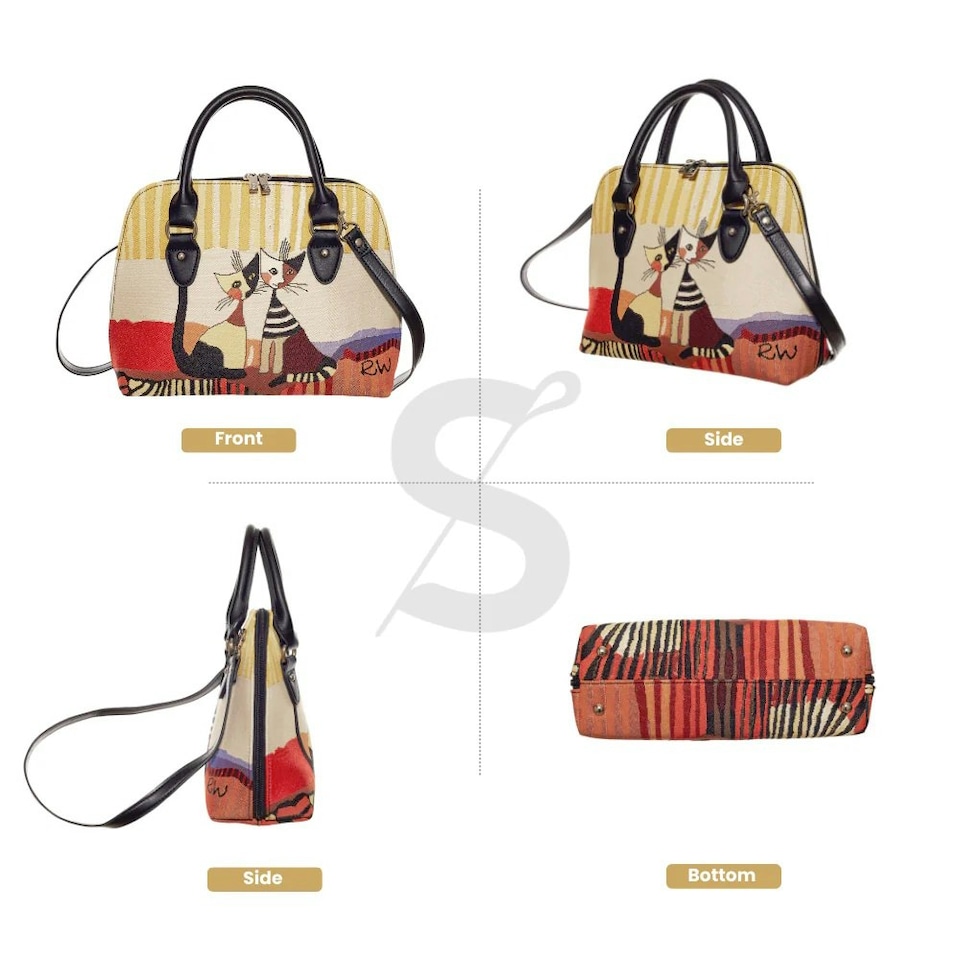 image 1 of Signare Wachtmeister Cat Women's Convertible Handbag Multi