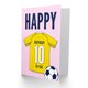 image 2 of Football Strip Kit Yellow Jersey Top 10 Year old Kids 10th Pink Birthday Card