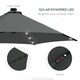 image 4 of Outsunny 3m Cantilever Parasol with Solar LED and Easy Lever, Garden Parasol Umbrella with Cross Base and Waterproof Cover, Outdoor Sun Shades, Dark Grey