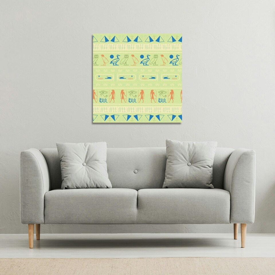 image 1 of Hieroglyphic egyptian language symbols (Canvas Print) 46 x 46 x 4cm