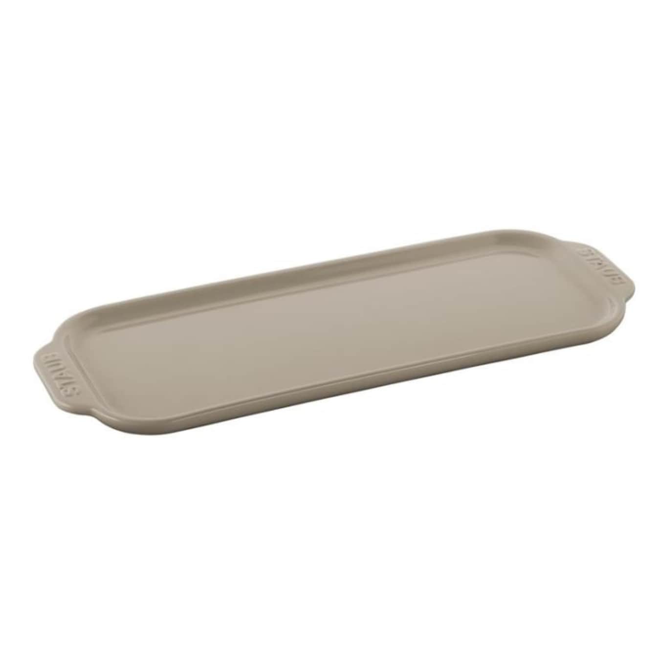Staub Premium Rectangular Ceramic Serving Tray 36cm x 14cm Stone