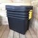 image 4 of 4 x 60L Heavy Duty Storage Tubs Sturdy, Lockable, Stackable and Nestable Design Storage Chests with Clips in Black