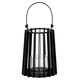 image 1 of Lynk Small Lantern with Handle and Candle Holder - Glass - L12 x W12 x H24 cm - Black