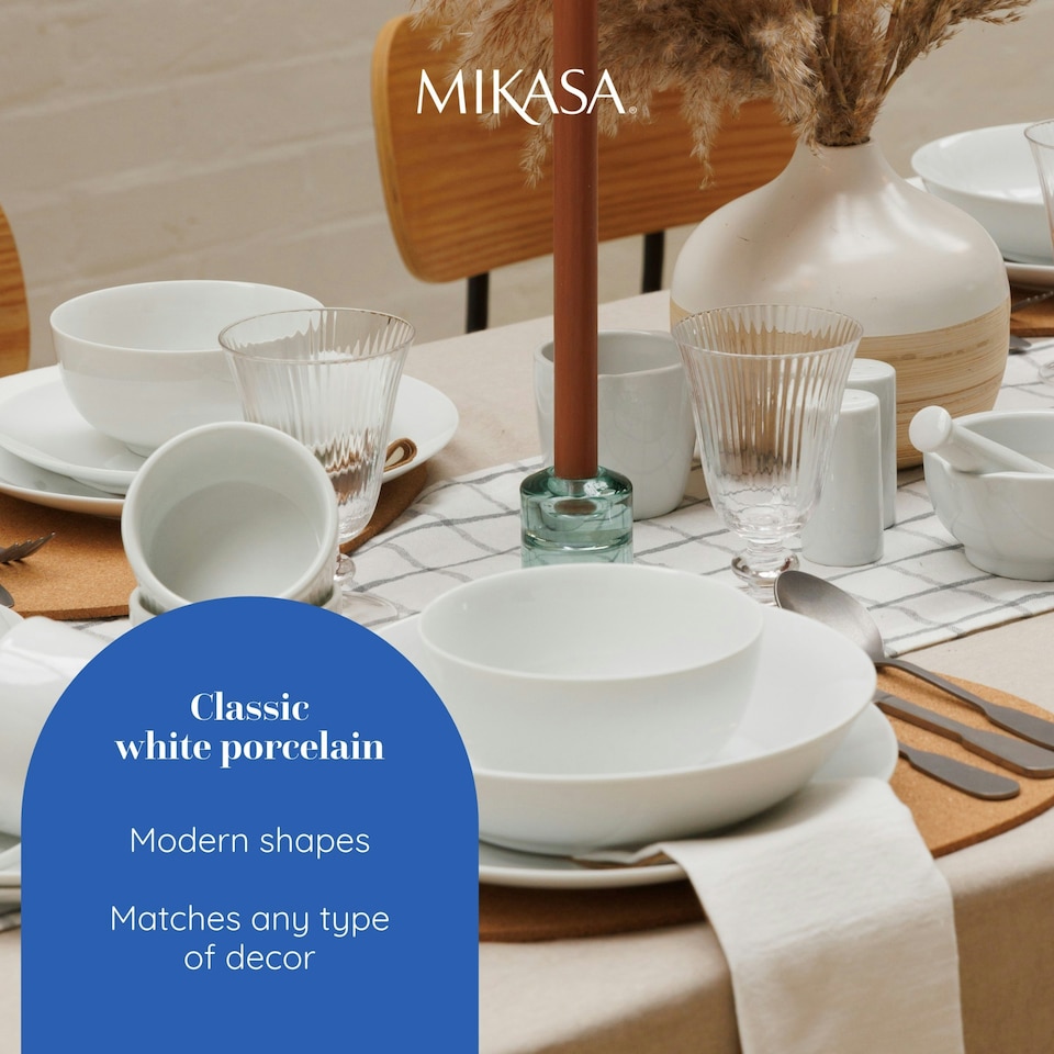 image 1 of Mikasa Dinner Set White Porcelain 12 Piece