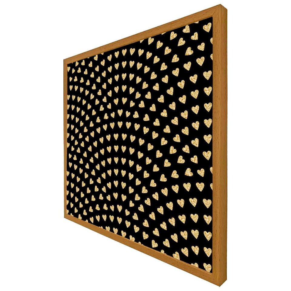 image 1 of Geometric glitter love hearts (Picutre Frame) Brown | Oak | L