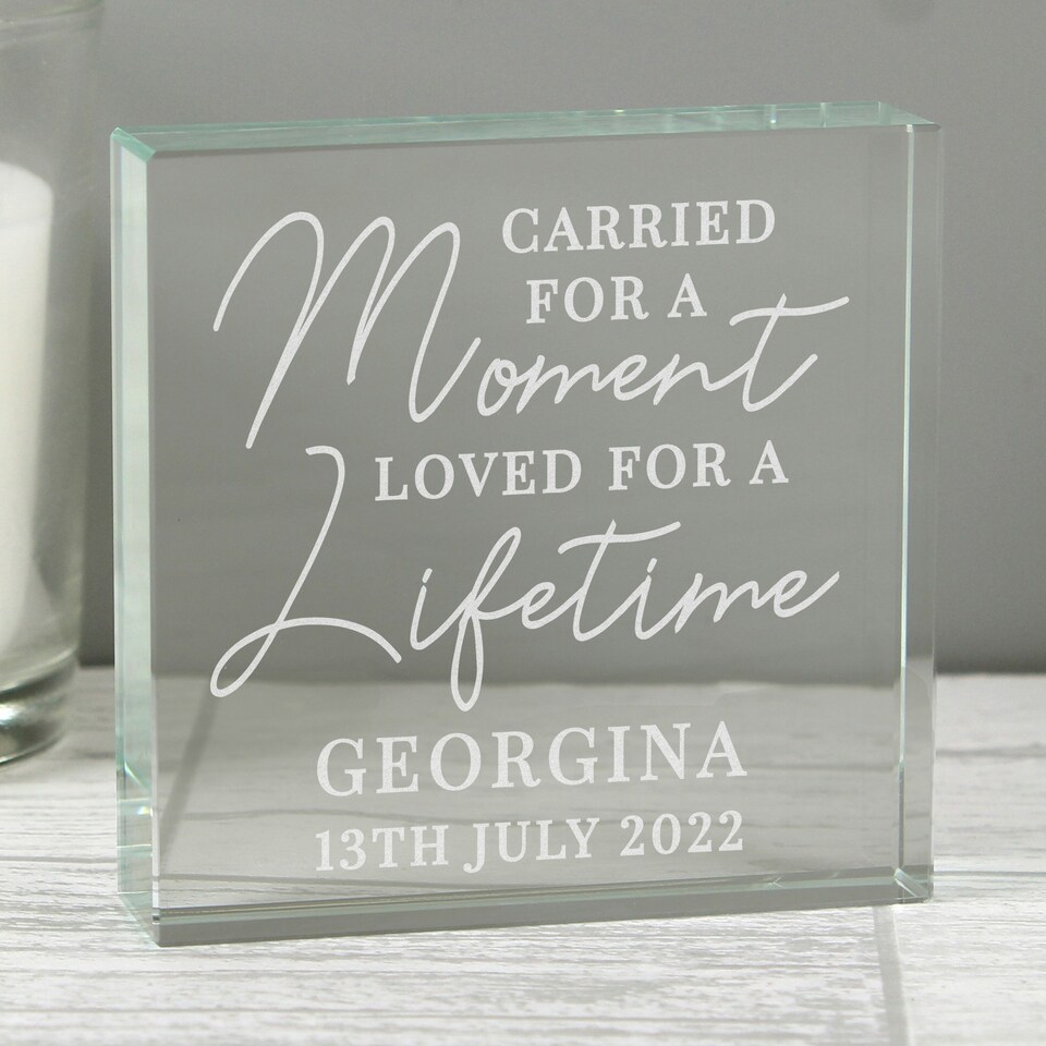 image 1 of Personalised Carried for a Moment Crystal Token Clear | One Size