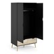 image 4 of Oslo Wardrobe 2 Doors 2 Drawers in Black and Oak