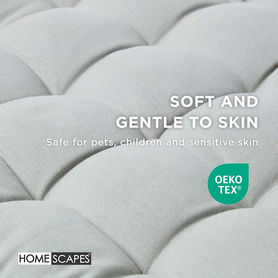 image 1 of Homescapes Garden Bench Cushion Luxury 2 Seater 100% Cotton Indoor Outdoor Seat Pad Grey | 108 x 42 cm