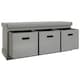 image 6 of HOMCOM Shoe Bench with 3 Fabric Baskets, Shoe Storage Bench with Seat Cushion, Shoe Cabinet for Entryway, Hallway, Living Room, Bedroom Grey