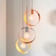 image 3 of Hoop 3 Light Cluster Ceiling Pendant Brushed Brass & Brushed Nickel, E27
