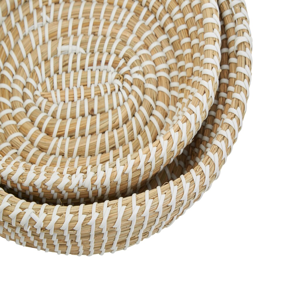 image 1 of Lidi Set Of Two Baskets With White Detail Cream