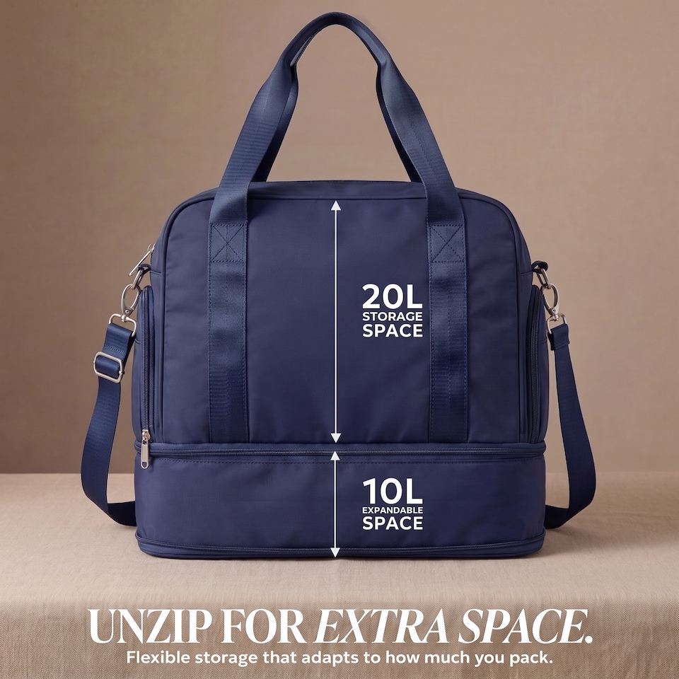 image 1 of Lugg Duffle and Toiletry Bag Set Waterproof Expandable Cabin Size 2 Piece
