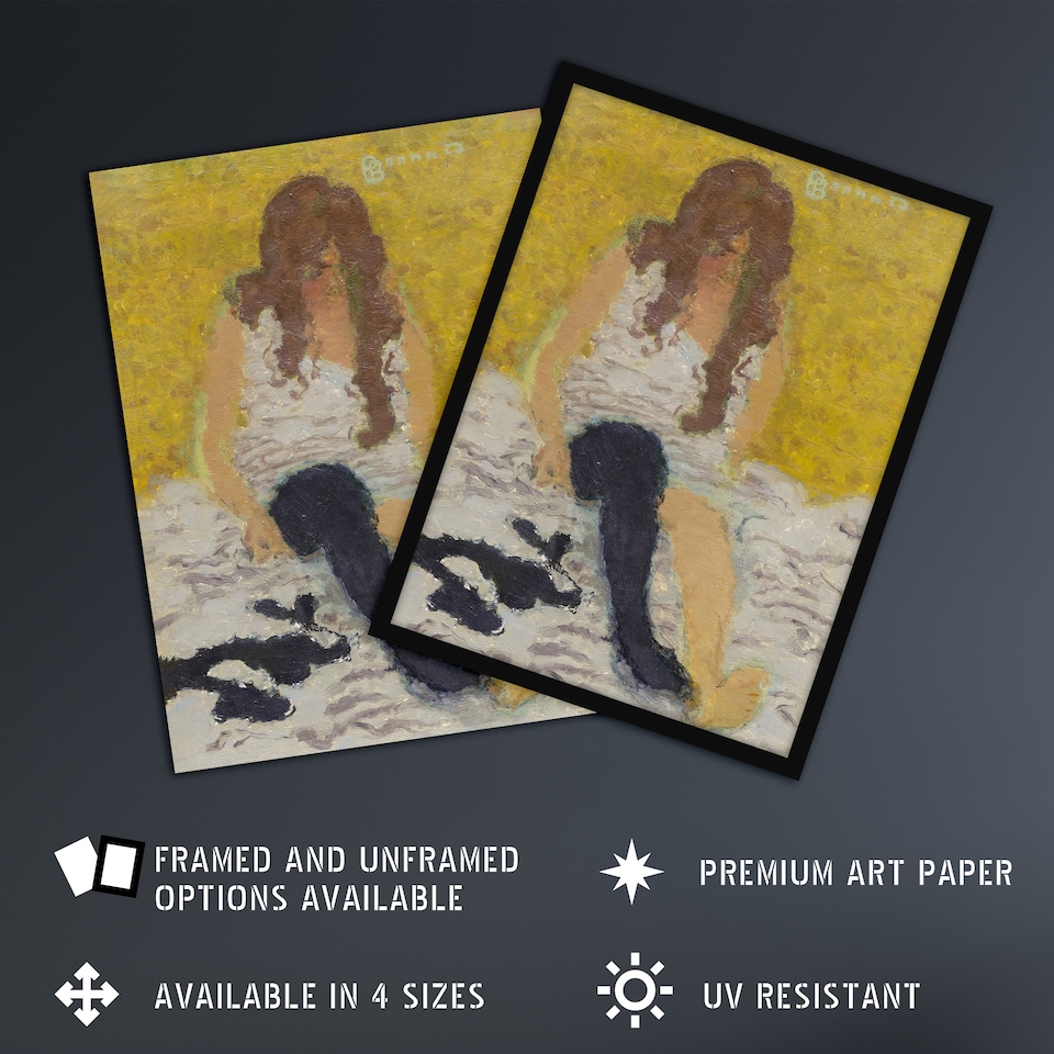 image 1 of Woman Putting on Her Stockings Bonnard Huge Wall Art Poster Print