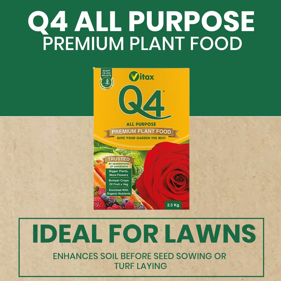 image 1 of Vitax Q4 Multipurpose Pelleted Fertilizer Balanced Slow-Release Feed for All Plants 2.5Kg