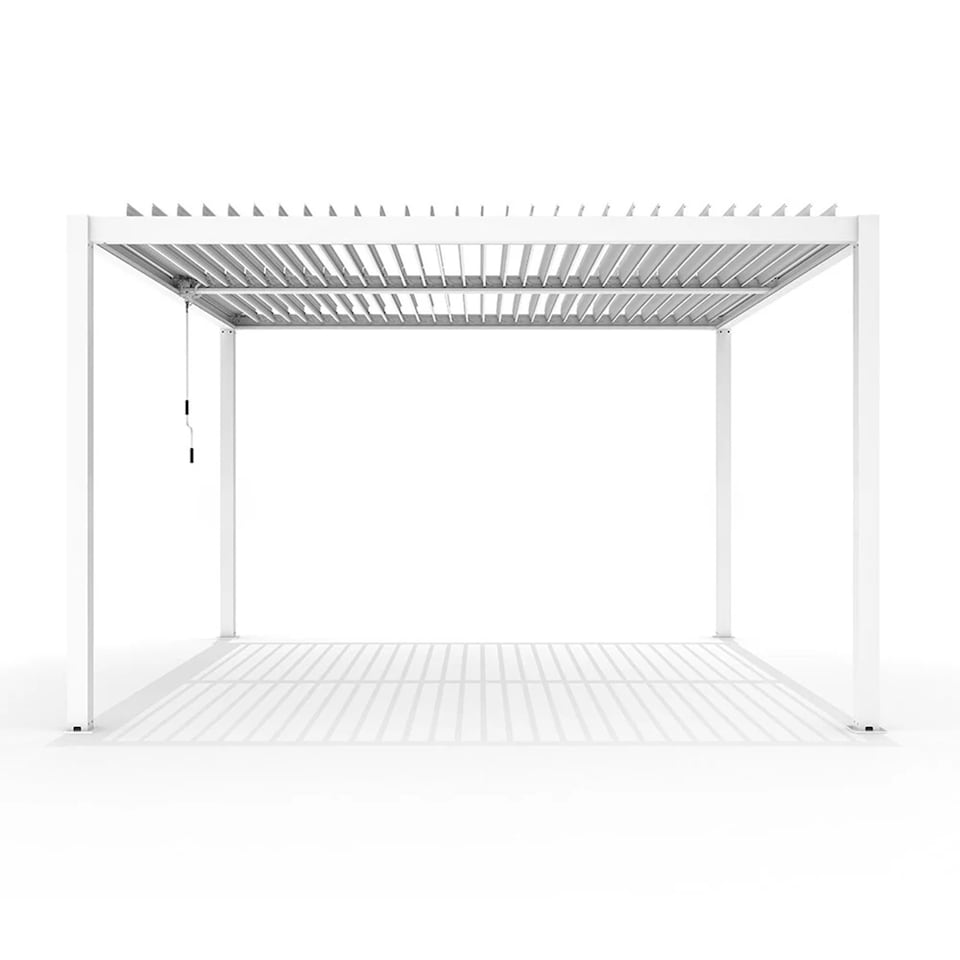 image 1 of Deluxe White Veranda with Louvered Shutter Roof 4m x 3m