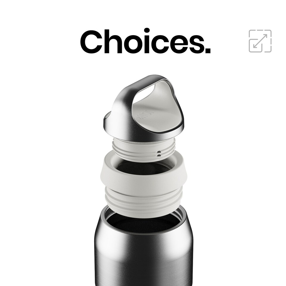 image 1 of ION8 ROAM Insulated Steel Water Bottle, Rubberised, 485ml / 16oz
