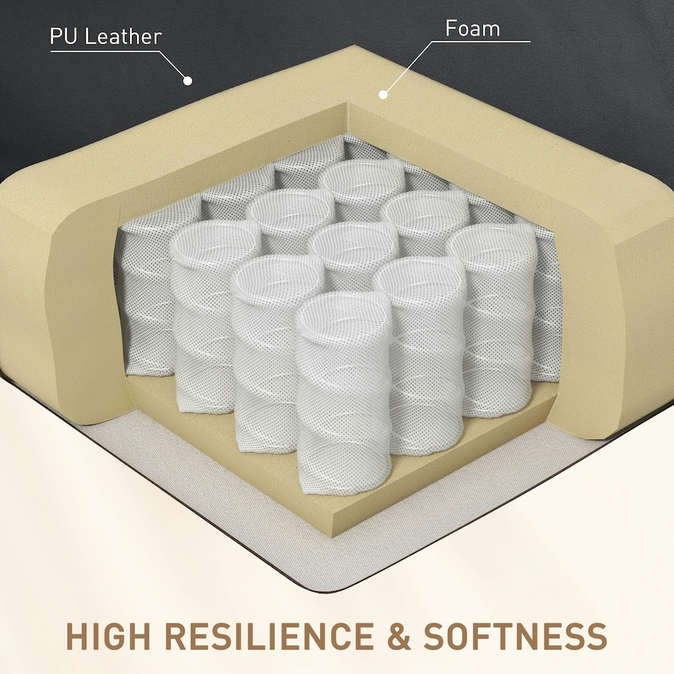 image 1 of HOMCOM Recliner Sofa Chair PU Leather Massage Armcair w/ Remote Control, Black