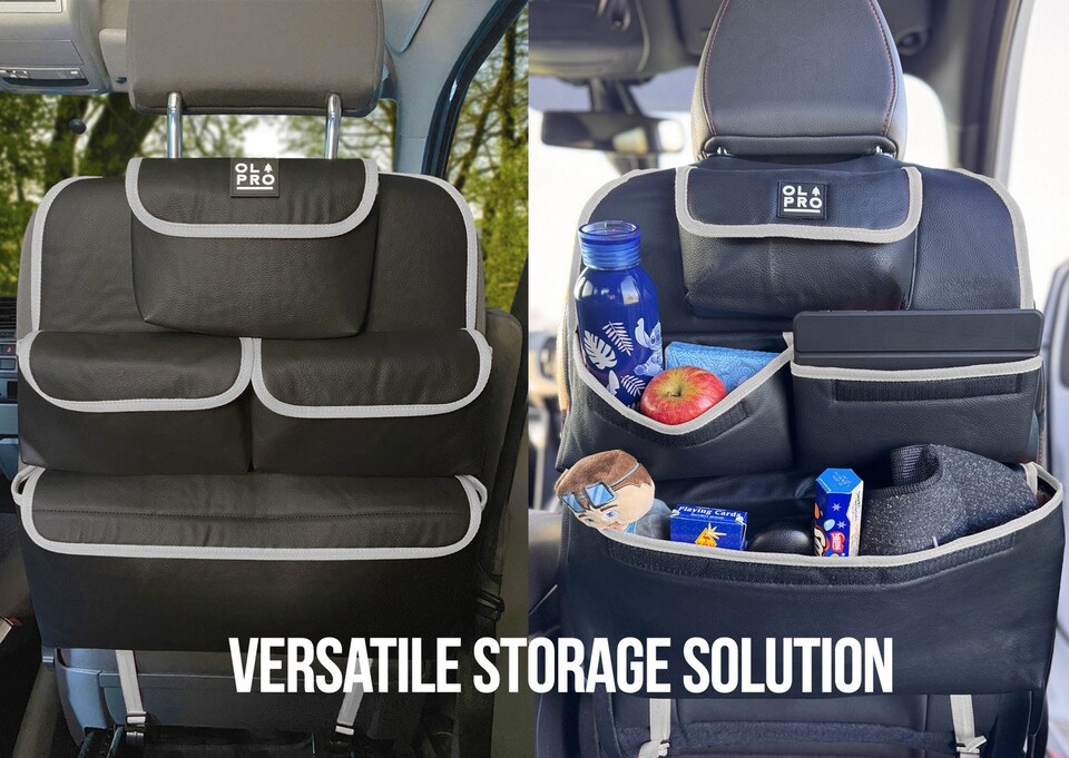 image 1 of Rear Single Seat Storage Organiser - Grey