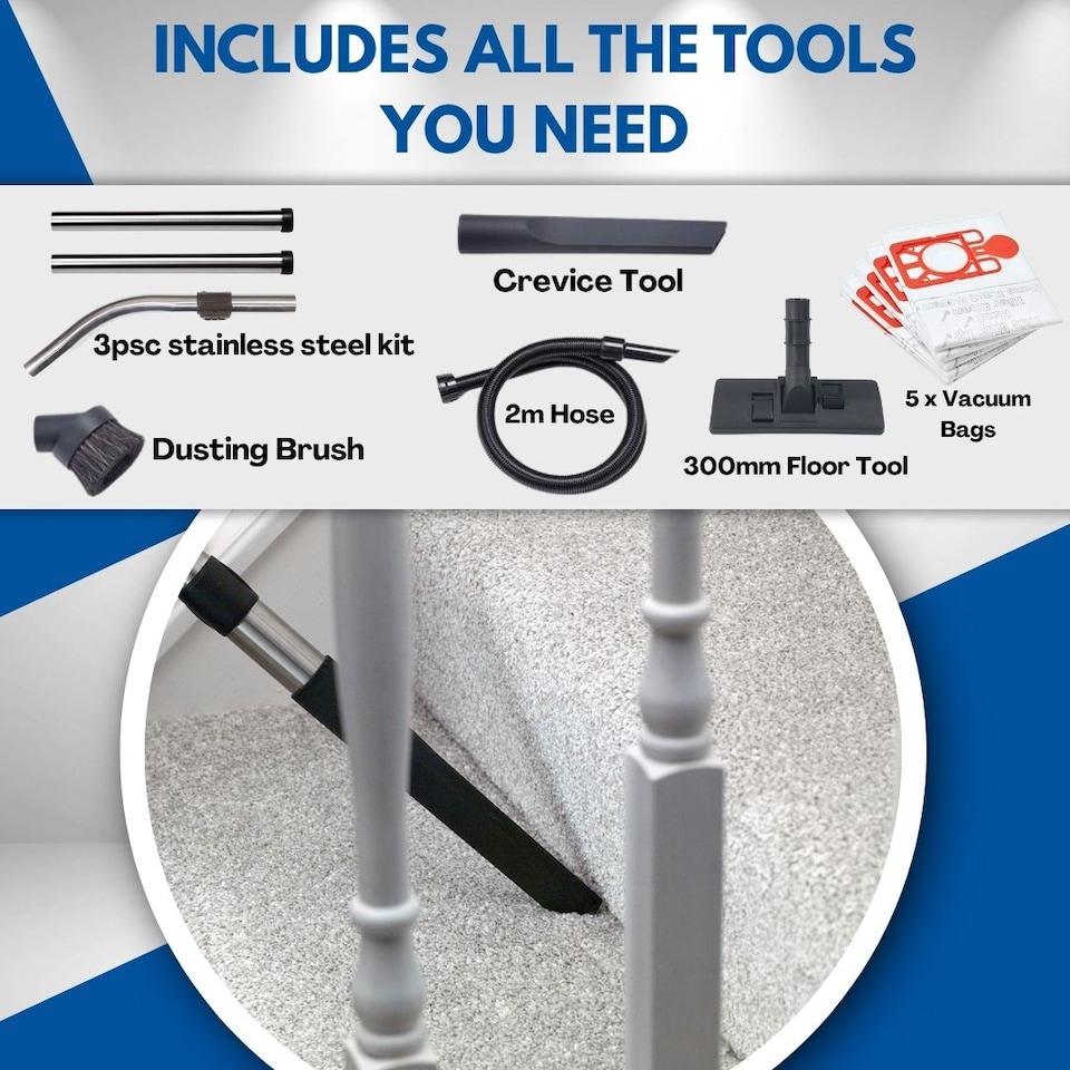 image 1 of Henry Vacuum Cleaner Numatic NRV240 620W 9L Commercial Hoover + 5 bags