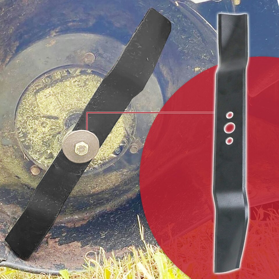 image 1 of SPARES2GO Blade for McCulloch M3540 M40 MT3540S Lawnmower Metal Combi Grass Cutter (40cm)