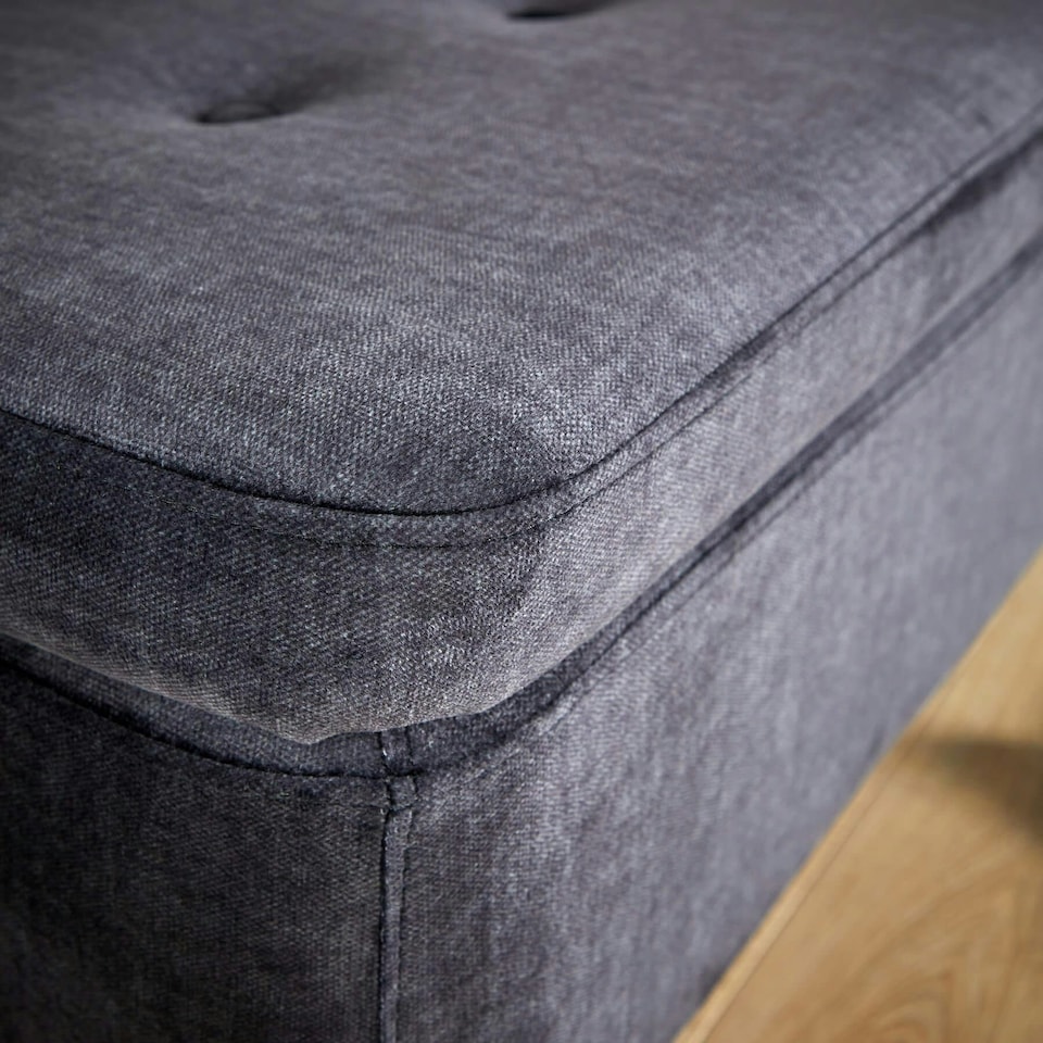image 1 of Malmo Lift-Up Storage Ottoman Chest Box Black