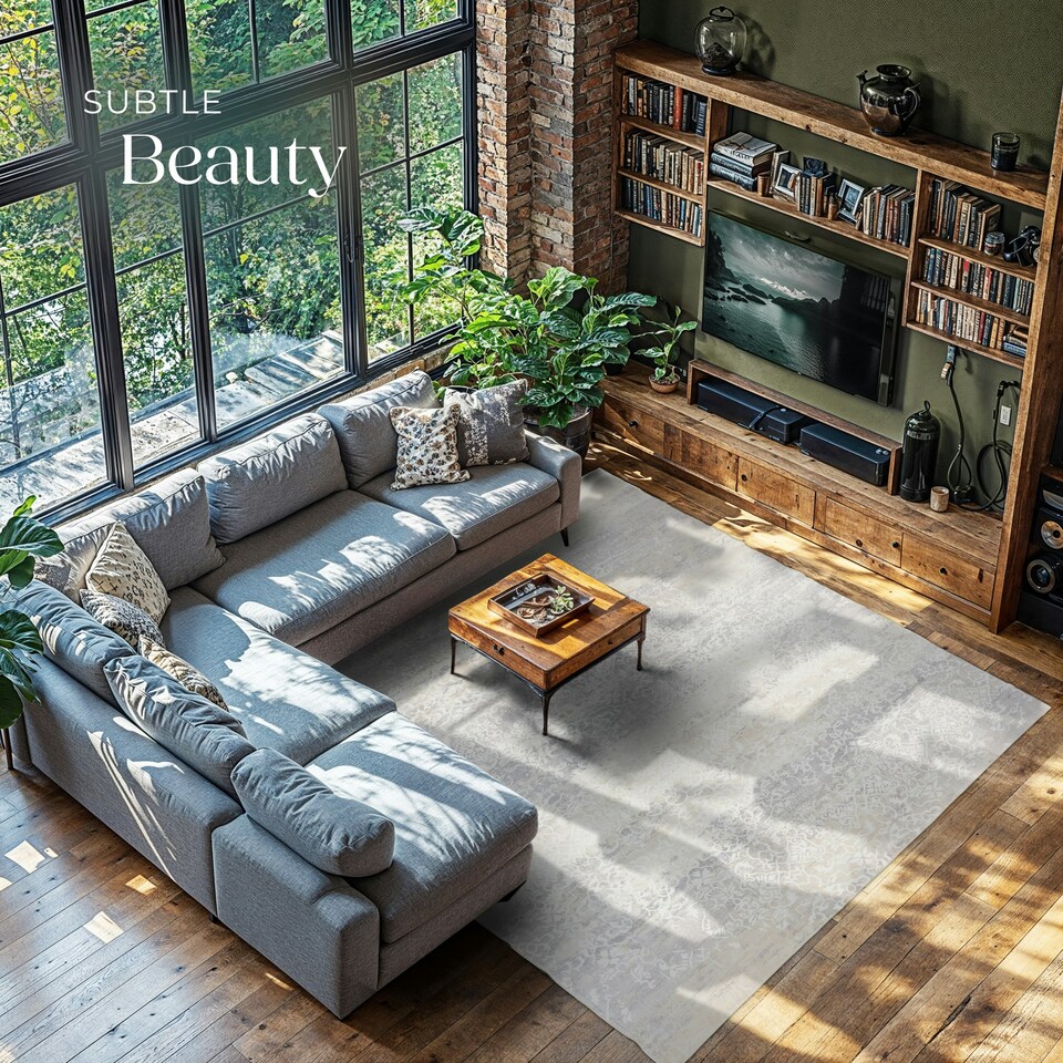 image 1 of Washable Rug Dalia - various sizes, faded pattern, easy-care short pile, non-slip Cream | 340 x 240 cm