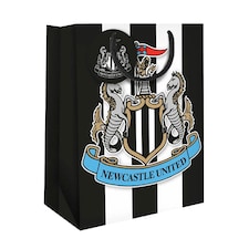 Newcastle United FC Crest Gift Bag | Black | Black/White/Sky Blue | 23cm x 18cm | 1