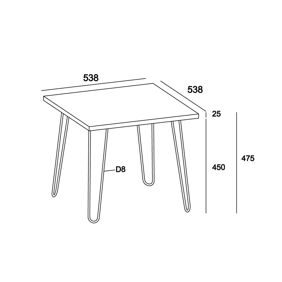 image 1 of Core Products Augusta Industrial Pine Standard Lamp Table H47.5cm x W53.8cm x D53.8cm Brown