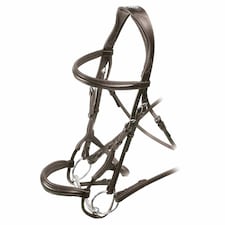 Velociti Ergonomic Leather Horse Cavesson Bridle - Havana - Cob