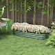 image 2 of Outsunny Galvanised Raised Garden Bed Planter Box with Safety Edging, Dark Grey