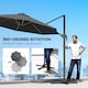 image 8 of Outsunny 3(m) Solar LED Cantilever Parasol Adjustable Garden Umbrella Dark Grey