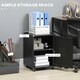 image 3 of HOMCOM Bedside Table, Rolling End Side Table, Mobile Storage Cabinet Black
