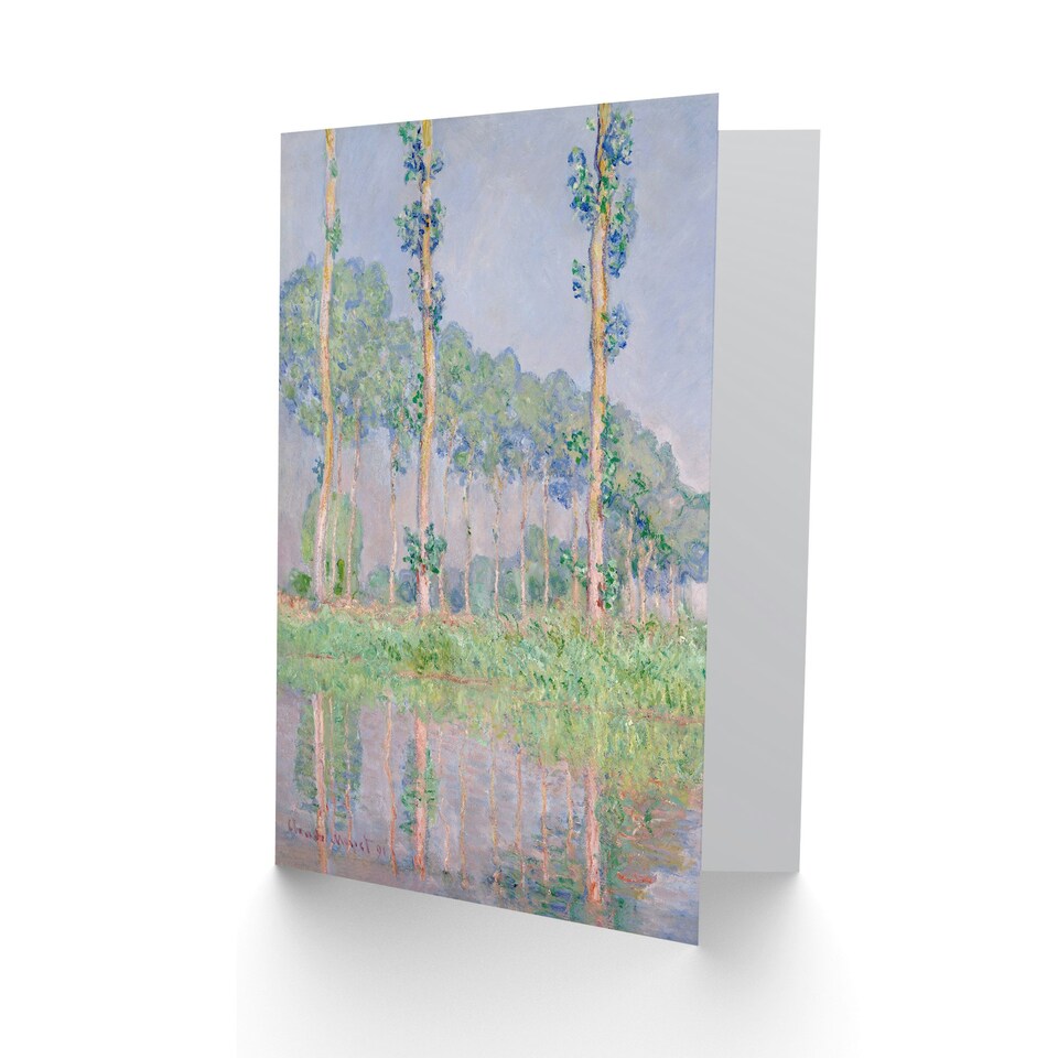 image 1 of Claude Monet Art Card Poplars Pink Effect Landscape