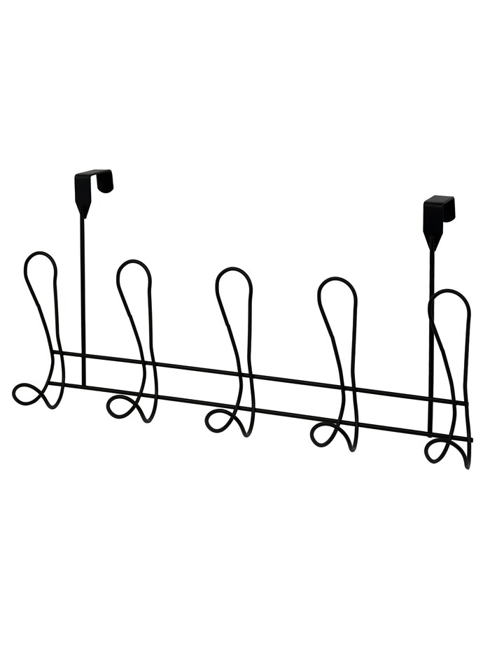 image 1 of Showerdrape Lyrical Black Over Door Storage Hooks
