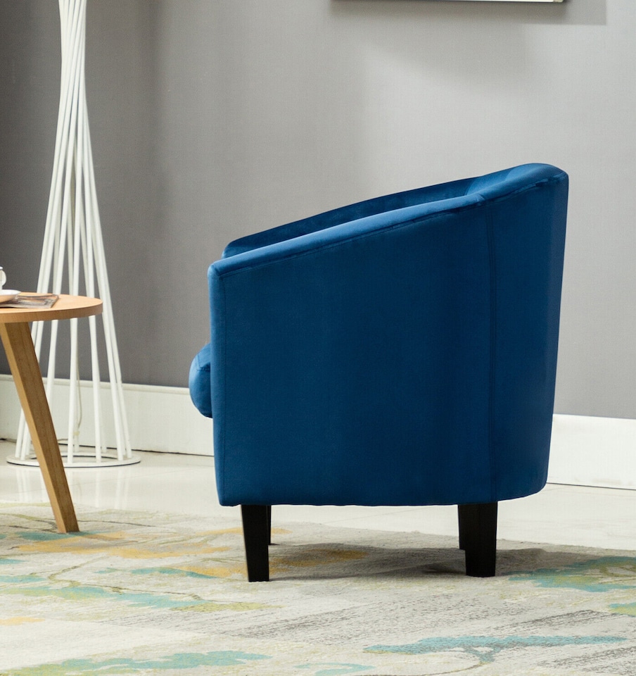 image 1 of Velvet Fabric Tub Chair Armchair Club Chair