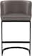image 3 of Velino Velvet Kitchen Bar Stools, Matt Black Cantilever Frame, Seat With Backrest, Breakfast & Home Bar Stool - Grey