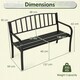 image 2 of COSTWAY Outdoor Bench 127cm Garden Loveseat with Backrest Black