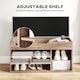 image 7 of HOMCOM Shoes Cabinet Bench Hidden Storage Padded Seat Organiser Footwear Rack Hallway Grey Wood Grain
