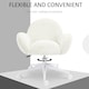 image 4 of HOMCOM Fluffy Leisure Chair Office Chair with Backrest Wheels Cream White