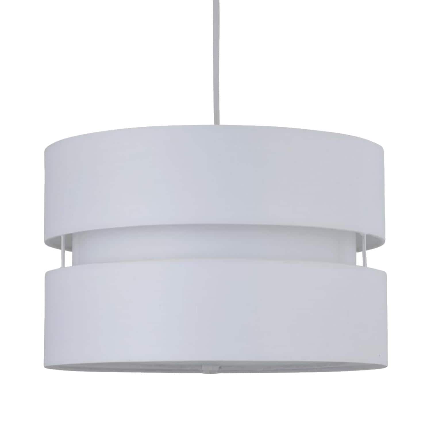 First Choice Lighting White Layered Easy Fit Drum Light Shade