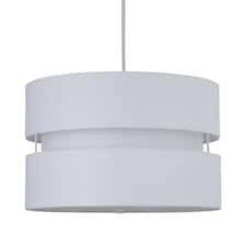 White Layered Easy Fit Drum Light Shade | White | Large | 1