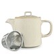 image 1 of Scandi Home 1L Oslo Cream Teapot with Stainless Steel Infuser
